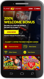 Planet 7 Casino site is well optimized for mobile use